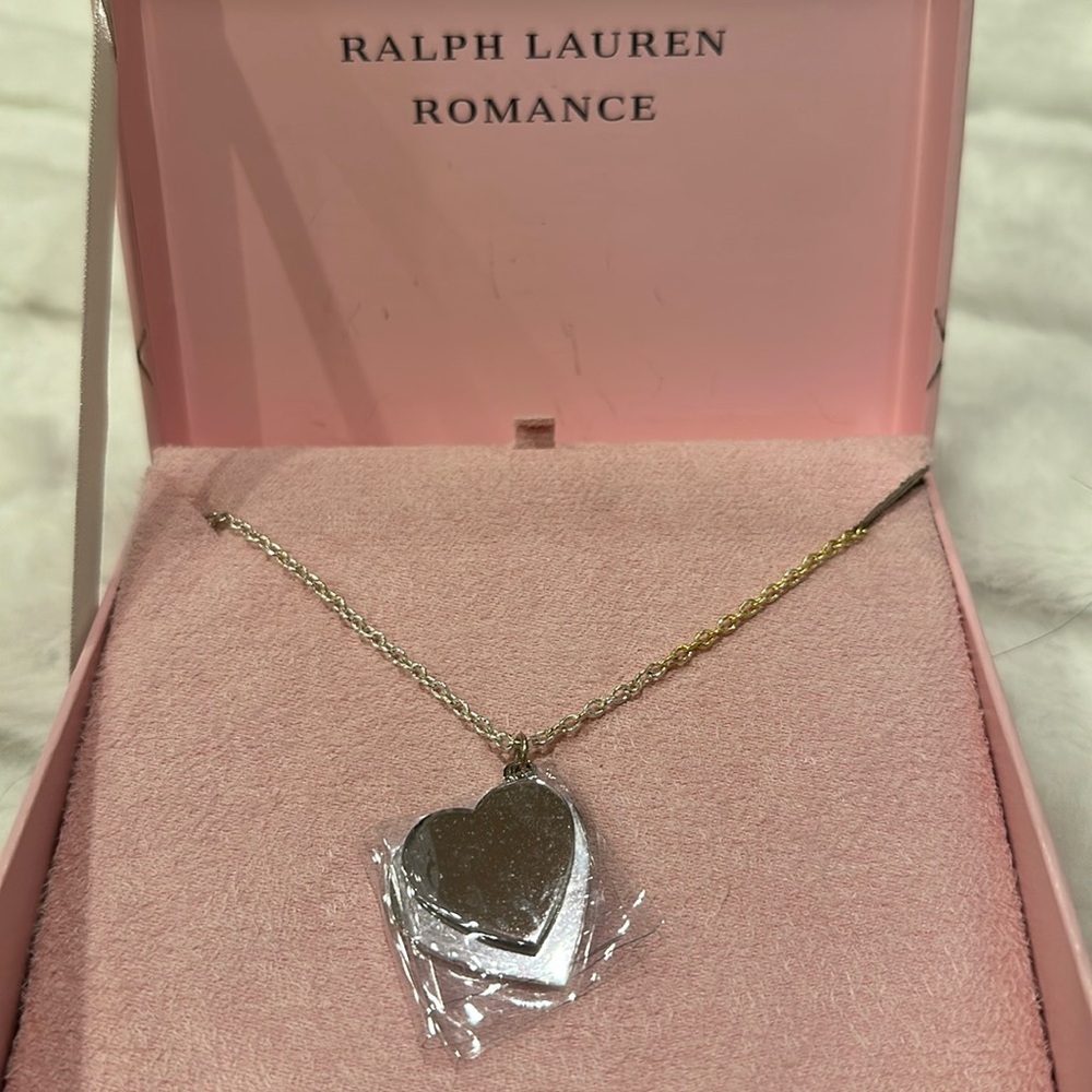 RALPH LAUREN NECKLACE WITH TWO HEART PENDANTS